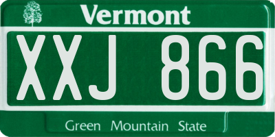 VT license plate XXJ866