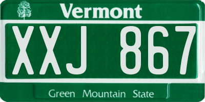 VT license plate XXJ867