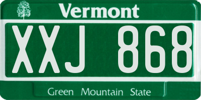 VT license plate XXJ868