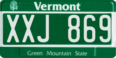 VT license plate XXJ869