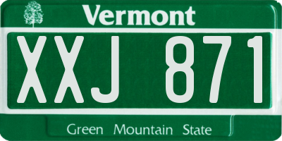 VT license plate XXJ871