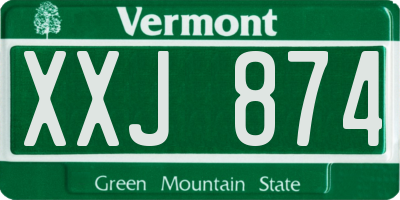 VT license plate XXJ874