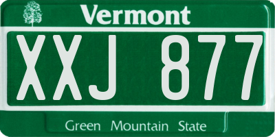 VT license plate XXJ877