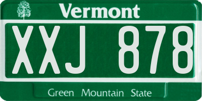 VT license plate XXJ878
