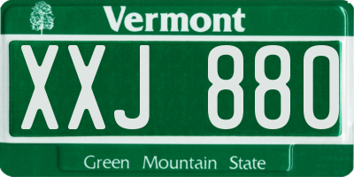 VT license plate XXJ880