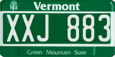 VT license plate XXJ883