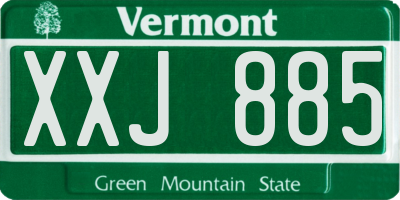 VT license plate XXJ885
