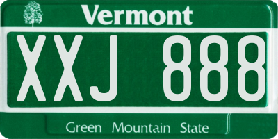 VT license plate XXJ888