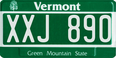 VT license plate XXJ890