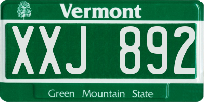 VT license plate XXJ892