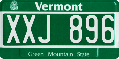 VT license plate XXJ896