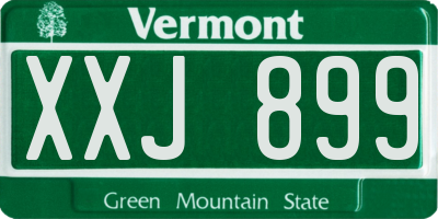 VT license plate XXJ899