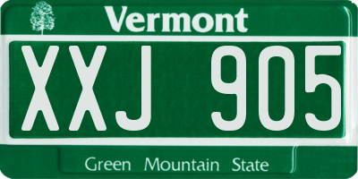 VT license plate XXJ905