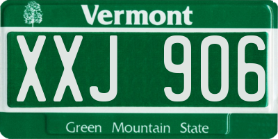 VT license plate XXJ906
