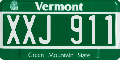 VT license plate XXJ911
