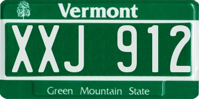 VT license plate XXJ912