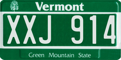 VT license plate XXJ914