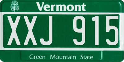 VT license plate XXJ915