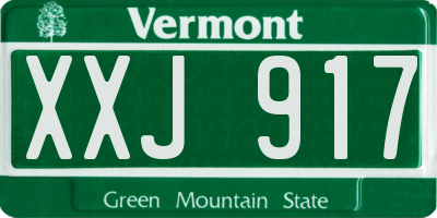 VT license plate XXJ917