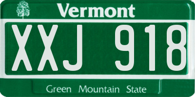 VT license plate XXJ918