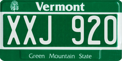 VT license plate XXJ920