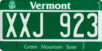 VT license plate XXJ923