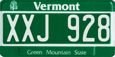 VT license plate XXJ928