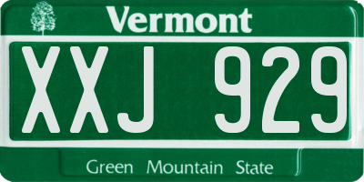 VT license plate XXJ929