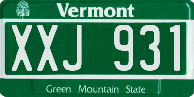 VT license plate XXJ931