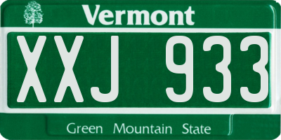 VT license plate XXJ933