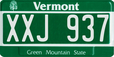 VT license plate XXJ937