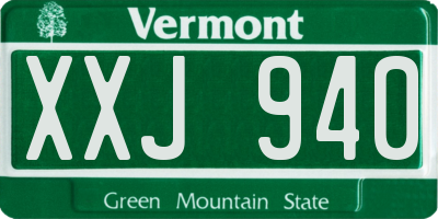 VT license plate XXJ940