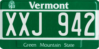 VT license plate XXJ942