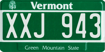 VT license plate XXJ943