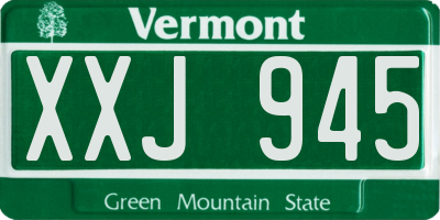 VT license plate XXJ945