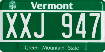 VT license plate XXJ947
