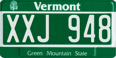 VT license plate XXJ948