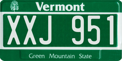 VT license plate XXJ951