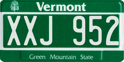 VT license plate XXJ952