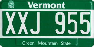 VT license plate XXJ955