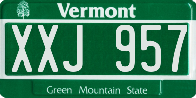 VT license plate XXJ957