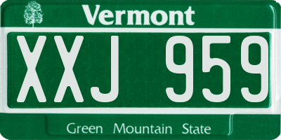 VT license plate XXJ959