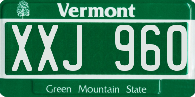 VT license plate XXJ960