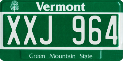 VT license plate XXJ964