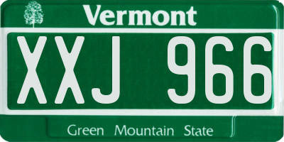 VT license plate XXJ966