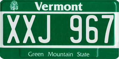 VT license plate XXJ967