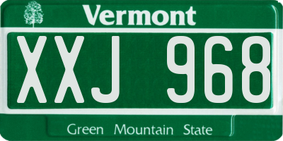 VT license plate XXJ968