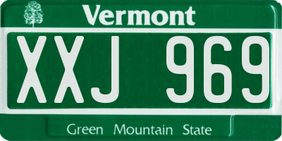 VT license plate XXJ969