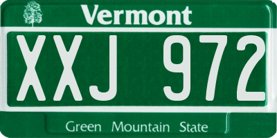 VT license plate XXJ972