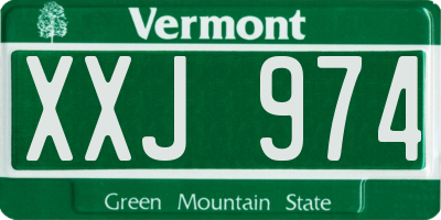 VT license plate XXJ974